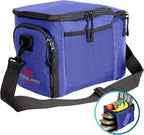 Rockland Guard Insulated Lunch Bag for Men - Lunch Box for Women with Compartments for Meal Prep Containers, Bottles, Snacks, Extra Storage Pockets - Lunchbox for Work, Travel, Picnic, Camping - Blue
