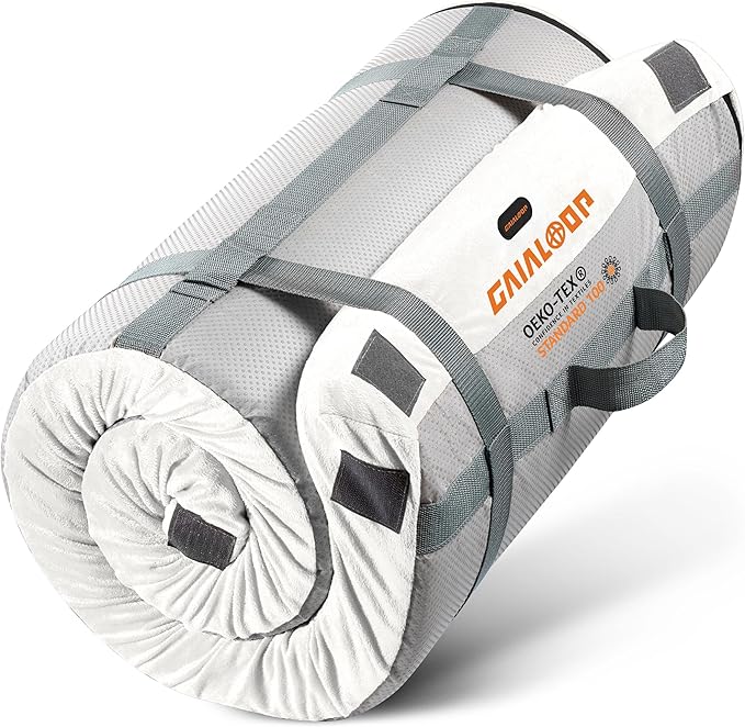 Floor GAIALOOP Memory Foam Car Camping Bed Glamping Roll Up Futon Mattress, Japanese Floor Sleeping Mat Camp Cot Mattress Pad Travel Guest Side Sleepers [Single: 75 * 30 * 3'']