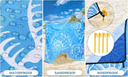 Beach Blanket Waterproof Sandproof Beach Mat 79" X 83"/10'x9'for 2-8 Adults Quick Drying Outdoor Picnic Mat Beach Accessories for Travel, Camping, Hiking