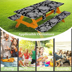 Picnic Table Cover with Bench Covers Table Cloth Tablecloth Summer Outdoor Rv Patio Tent Camping Glamping Campsite Camper Essentials Accessories Items Gear Gadgets Stuff Necessities Supplies Must Have