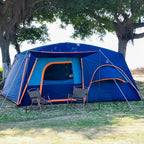 KTT Extra Large Tent 10-12-14 Person(B),Family Cabin Tents,2 Rooms,3 Doors and 3 Windows with Mesh,Straight Wall,Waterproof,Double Layer,Big Tent for Outdoor,Picnic,Camping,Family Gathering