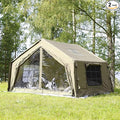 Coody Inflatable Canvas Camping Tents with Stove Jack – Premium Air Beam Family Glamping Tent, Breathable Cotton Canvas, Fast Setup Air Tent with Pump