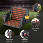 Wide Stadium Seat for Bleachers with Back Support -2 Pack Reclining Adults Camping Stadium Chair Extra Thick Cushion Bleacher Seats Waterproof Black