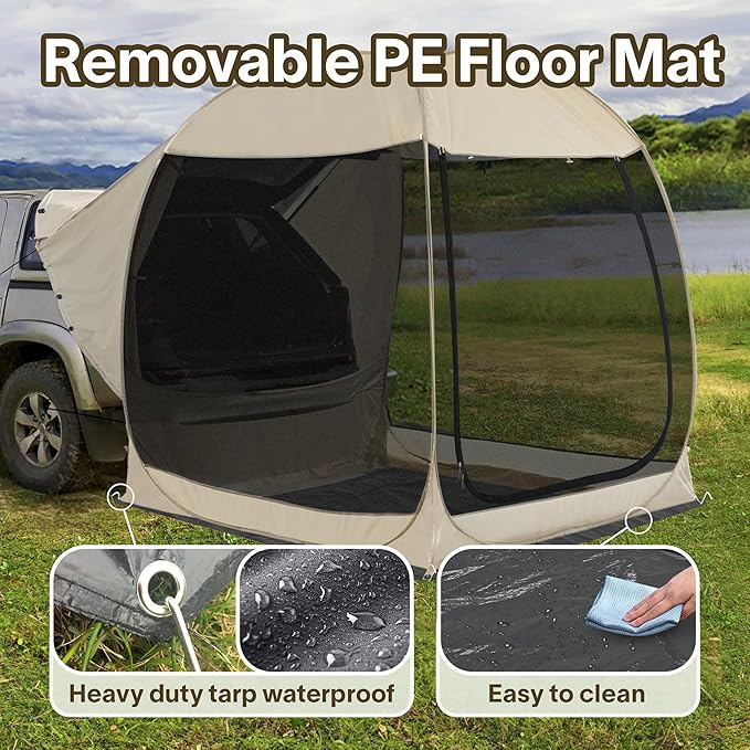 Alvantor SUV Tailgate Tent, Instant Pop Up Car Tent Creates Extra Living Space, UV Protection, Quick Setup in Seconds for Family, Road Trips, Tailgating, Beach, Outdoor Camping