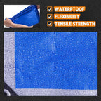 RAINDEWAY Small Tarps Waterproof 4x4 Feet（Pack of 2） 5.5 Mil Thick, Multipurpose Waterproof Poly Tarp Cover，Camping Tarpaulin Silver/Blue Tarp Finished Size