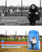Sportneer Pop Up Sports Tent, 3-Side Clear TPU Transparent Shelter, All-Weather Warm Outdoor Bubble Pod with Instant Setup, Portable Wind & Rain Protection for Spectators, Parents & Kids (L/XL)