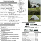 Naturehike Free Standing 2 Person Backpacking Tent with The Double Canopy Ultralight Nylon Double Layer Waterproof Camping for Camping, Festivals, Backyard, Sleepovers