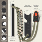 Survival Fire Starter, 4 Inch Ferro Rod, Flint Fire Starters for Hiking and Camping, Flint and Steel Survival Tool with Paracord and Emerge