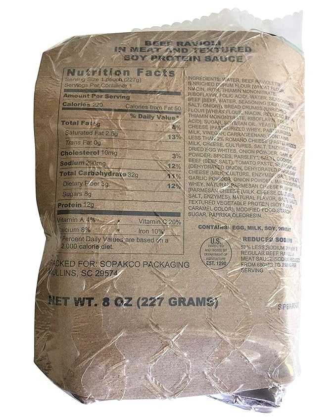 6/2021 Pack Date - 6/2026 expiration MREs with 16 MREs-Reduced Sodium Food Rations-Meals Ready To Eat-2021 Manufacture Date