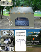 Inflatable Camping Tent, Luxury Glamping Design with Skylight, Oxford Fabric