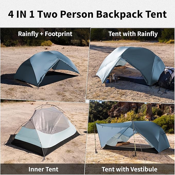 Naturehike Mongar Base 2-3 Person Camping Tent, Lightweight Waterproof Backpacking Tent with Footprint