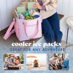 Cool Coolers by Fit & Fresh XL Slim Ice Packs, Quick Freeze Reusable Ice Packs for Lunch Boxes & Coolers, Long-Lasting, Space Saving Cooler Ice Packs, Sage, 4Pk