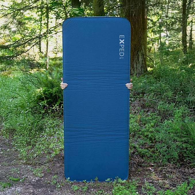 Exped DeepSleep Mat Single LW - Self Inflating Firm Car Sleeping Mat, 3” Foam Pad, Pump Included