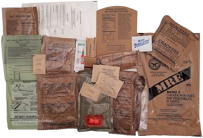 Western Frontier MRE 2019 Inspection Date Case A and Case B Bundle, 24 Meals Packed in 2016. Military Surplus Meal Ready to Eat.