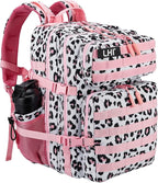 LHI Military Tactical Backpack for Men and Women 45L Army 3 Days Assault Pack Bag Large Rucksack with Molle System - Pink Leopard