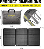 SunJack 120W Foldable Portable Solar Panel Charger with Kickstands, MC4/PD60 USB-C/USB-A, ETFE Monocrystalline, Waterproof Solar Charger for Camping, RV, Power Station, Generator, Off Grid, Emergency