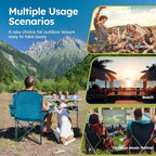ALPHA CAMP Camping Chair 2 Pack Portable Chair with 3-Can Cooler Folding Chair with Side Pocket and Cup Holder, Collapsible for Camping, Tailgates, Beach, Fishing and Sports,2PC