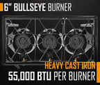 Concord Triple Burner Outdoor Propane Stove Cooker w/Regulator, 3 Burner Stove Brewing Supply