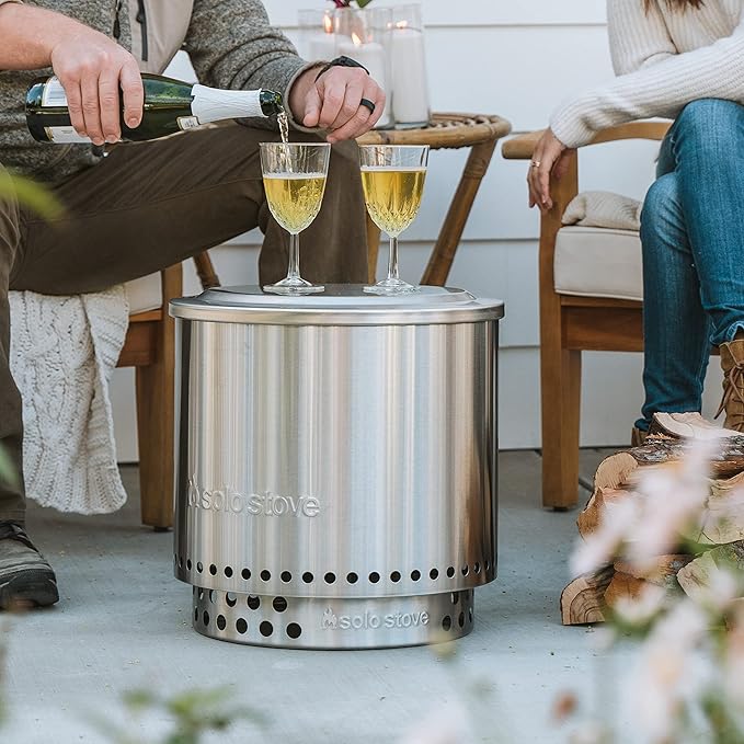 Solo Stove Ranger Lid - Premium 304 Stainless Steel Fire Pit Cover, Modern Round Design, Versatile Tabletop Accessory, Compatible with Solo Stove Bonfire, Wood Burning and Camping Accessory