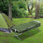 Camping Cot, Outdoor Folding Bed Set with Mattress, Sleeping Bag, Pillow, and Carry Bag, Comfortable and Portable, for Travel Camp Beach