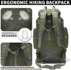 Hiking Backpack for Men 70L/100L Camping Backpack Military Rucksack Molle 3 Days Assault Pack for Climbing | Camping Backpack, 3 Days Assault Pack, for Climbing