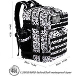LHI Military Tactical Backpack for Men and Women 45L Army 3 Days Assault Pack Bag Large Rucksack with Molle System - Leopard