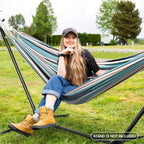 SUNCREAT Hammocks Outdoor Camping Double Hammock, Extra Large 2 Person Hammock for Camping, Green & Red
