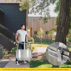 Upgraded Heat Deflector for Solo Stove Yukon 27’’, 304 Stainless Steel Heat Diffuser with Detachable Legs & Fix Hoop, Capture and Redirect Warmth, Camping Accessory
