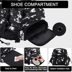 LHI Military Tactical Backpack for Men and Women 45L Army 3 Days Assault Pack Bag Large Rucksack with Shoe Compartment - Black Lightning