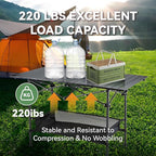 Foldable Camping Table(46.8"x21.6"x27.56") - Roll-Up Portable Design with Carry Bag | Ideal for Camping, Beach, Backyard BBQ, Picnic & Indoor-Outdoor Use (Large)
