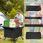 Portable Folding Aluminum Alloy Camping Table with High-Capacity Storage and Carry Bag, Small Size, for Camping, Traveling, Hiking, Fishing, Beach, BBQ,Black