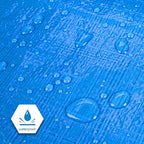 CARTMAN Finished Size 30x30 Feet Blue Poly Tarp 5 Mil Thick, Multipurpose Protective Cover for Camping, Tent, Boat, RV, Car