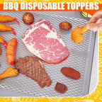 Mifoci 20 Pcs Disposable Grill Topper 12x16 Inch Non Stick Aluminum Grill Grates Liners Mesh Mat Disposable Sheets Pans for Outdoor Liners Cooking Grid Grates Pad for BBQ Camping Picnics Meat