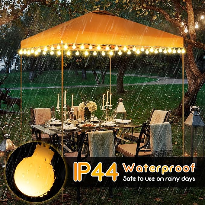 1 Pack Canopy Tent Lights, 40ft 80LEDs Canopy Lights Outdoor Battery Powered with 8 Modes, Bright Camping Canopy String Lights for 10' x 10' Pop Up Canopy Tent, Suitable for Tailgate Party