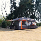 KTT Extra Large Tent 10-12-14 Person(B),Family Cabin Tents,2 Rooms,3 Doors and 3 Windows with Mesh,Straight Wall,Waterproof,Double Layer,Big Tent for Outdoor,Picnic,Camping,Family Gathering