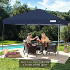 Best Choice Products 10x10ft Pop Up Canopy Tent, Outdoor Shade, 1 Person 1 Minute Set Up, Carry Case, 4 Weight Bags - Navy Blue
