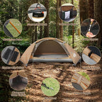 camppal 1 Person Tent for Camping Hiking Mountain Hunting Backpacking Tents 4 Season Resistance to Windproof Rainproof and Waterproof
