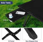 YSSOA Folding Camping Cot with Table for Adults, Portable and Lightweight Sleeping Bed for Outdoor Traveling, Hiking, Easy to Set up, Black