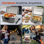 Gideon Heated Electric Lunch Box 12-Volt Portable Stove For Car, Truck, Camping, Etc. - Enjoy Hot Delicious Meals
