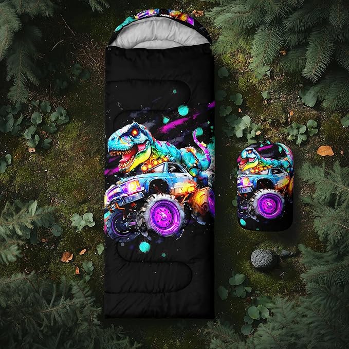 AILONEN Sports Basketball Sleeping Bag for Kids Boys,Warm and Cool Weather,Lightweight,Waterproof Backpacking,3D Galaxy Ball Print Sleeping Bag for Camping