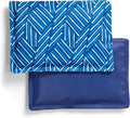 Cool Coolers by Fit & Fresh 2 Pack Soft Ice, Flexible Stretch Nylon Reusable Ice Packs for Lunch Boxes & Coolers, Navy Sketch Weave & Blue