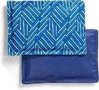 Cool Coolers by Fit & Fresh 2 Pack Soft Ice, Flexible Stretch Nylon Reusable Ice Packs for Lunch Boxes & Coolers, Navy Sketch Weave & Blue