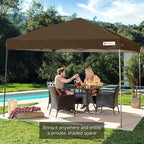 Best Choice Products 10x10ft Pop Up Canopy Tent, Outdoor Shade, 1 Person 1 Minute Set Up, Carry Case, 4 Weight Bags - Brown