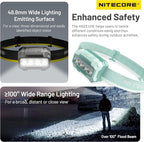 Nitecore HA23 UHE 600 Lumen MCT Outdoor Headlamp Multiple Color Temperatures Lightweight AAA Headlight Tag (Green)