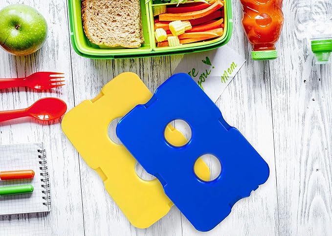 Healthy Packers Ice Packs for Lunch Boxes & Coolers - Original Cool Pack | Slim & Long-Lasting Reusable Ice Pack for Lunch Bags | Freezer Packs for Coolers (Set of 4)