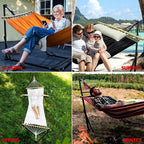 Tranquillo Unity Adjustable Hammock Stand, Collapsible Camping Hammock and Stand, 800 lbs Capacity Steel Double Hammock Stand for 2 Persons, Steel Frame - Black