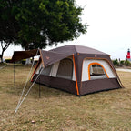 KTT Large Tent 8-10-12 Person,Family Cabin Tents,2 Rooms,2 Doors and 4 Windows with Mesh,Straight Wall,Waterproof,Double Layer,Big Tents for Outdoor,Picnic,Camping,Family Gathering