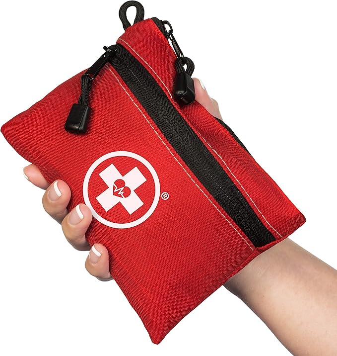 Swiss Safe 2-in-1 First Aid Kit for Car, Travel & Home, Businesses - Bonus Mini Kit for Medical Emergency Aid, Survival, Camping - 64 Piece, Travel FAK