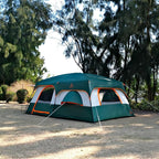 KTT Extra Large Tent 10-12-14 Person(A),Family Cabin Tents,2 Rooms,3 Doors and 3 Windows with Mesh,Straight Wall,Waterproof,Double Layer,Big Tent for Outdoor,Picnic,Camping,Family Gathering