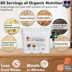 Numanna Defender Nutritive Pack Bucket 1224 Servings | 6-Months Emergency Food Supply | GMO-Free, Non-Perishable Meals with Organic Grains & Superfoods | Easy to Prepare | Camping & Daily Use
